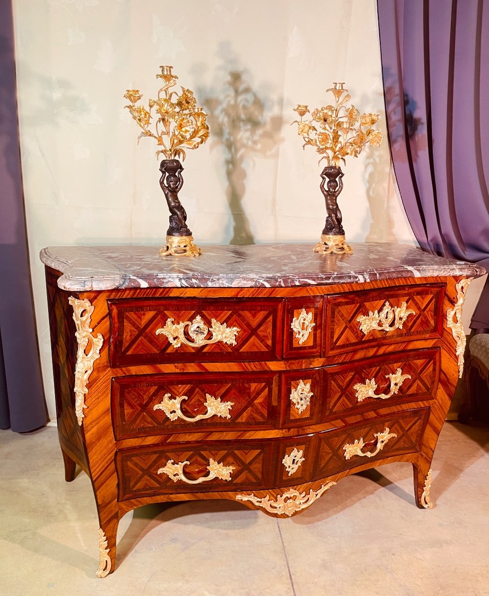 Louis 15 Chest Of Drawers, Stamped Criaerd (1689-1776) 18th Century 