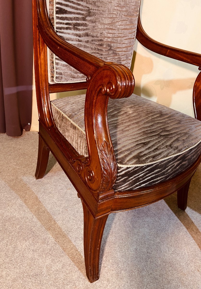 Pair Of Armchairs Stamped Marcus, Circa 1830 -photo-3