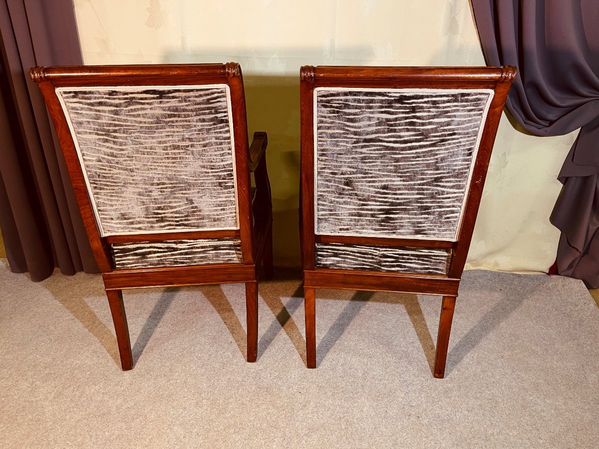 Pair Of Armchairs Stamped Marcus, Circa 1830 -photo-8