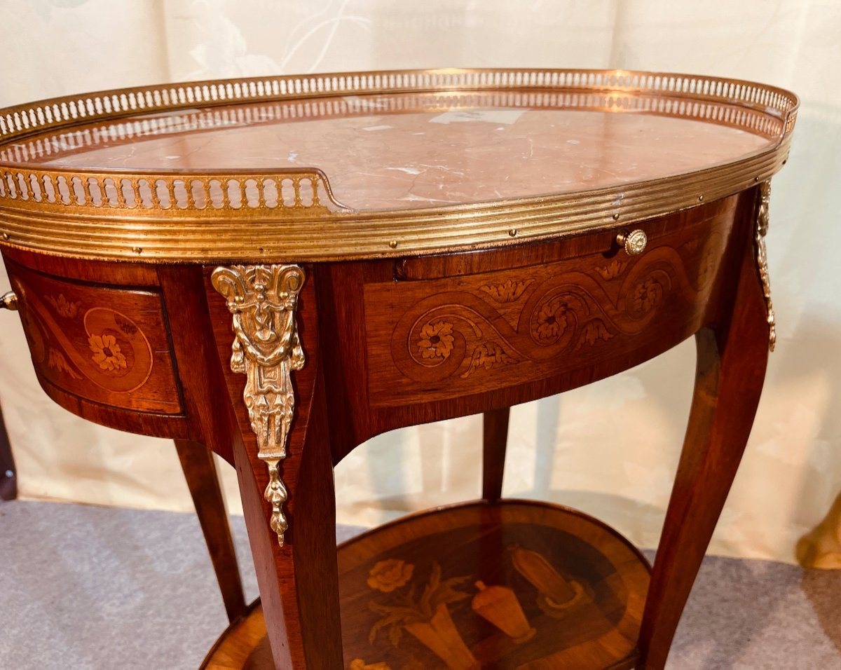 Louis XV Marquetry Coffee Table, 19th Century -photo-3