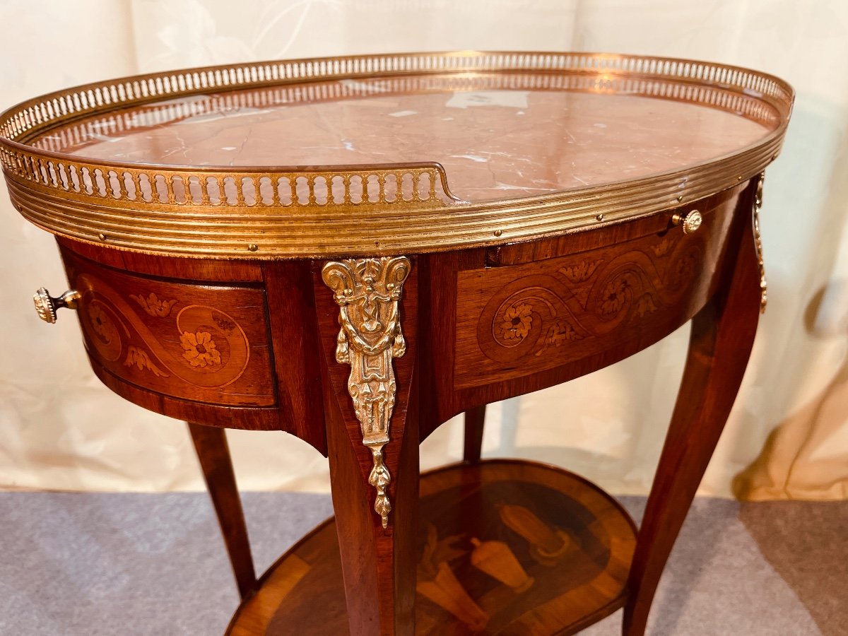 Louis XV Marquetry Coffee Table, 19th Century -photo-4