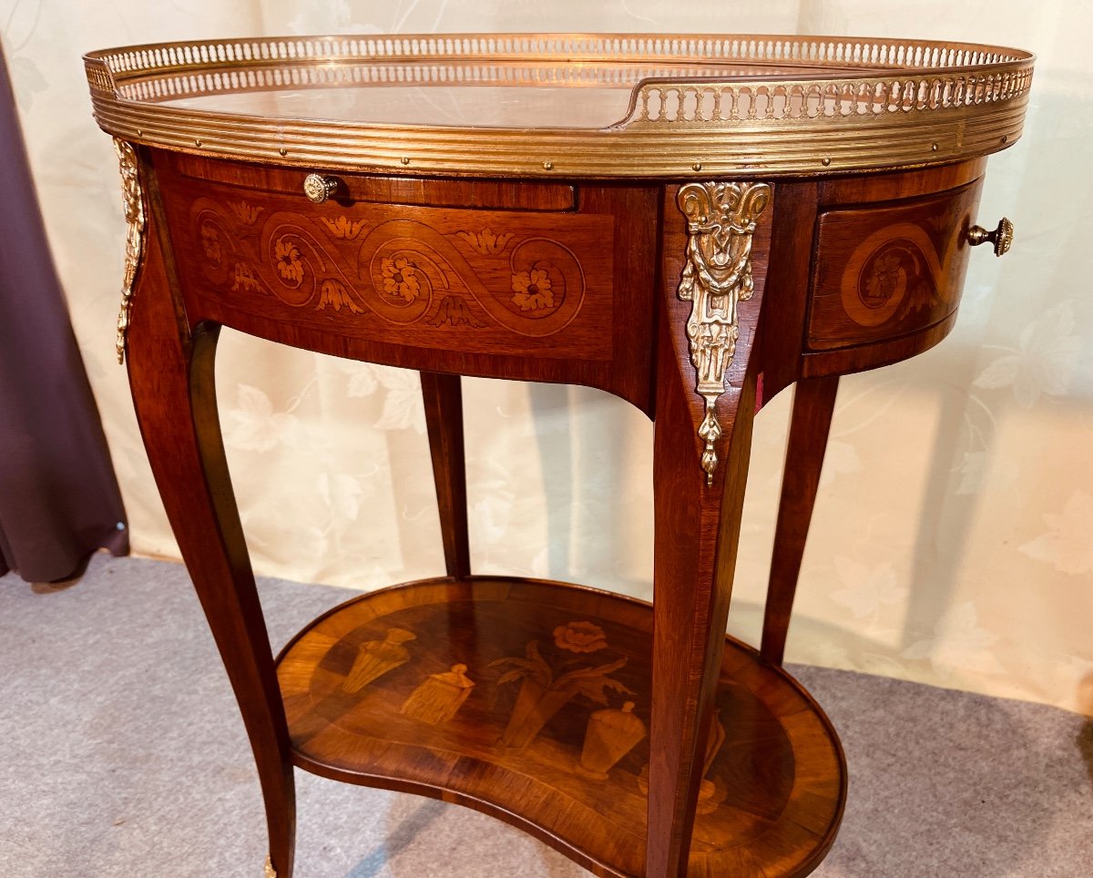 Louis XV Marquetry Coffee Table, 19th Century -photo-2