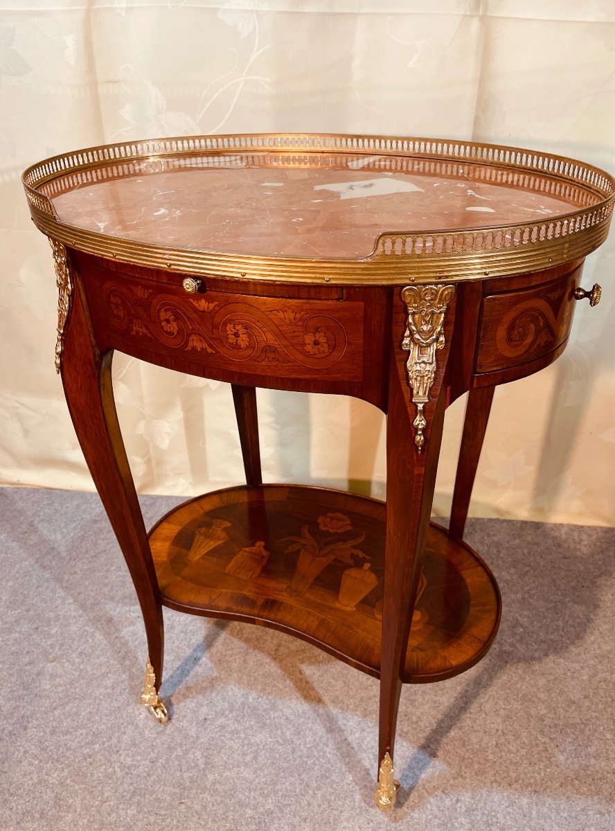 Table De Salon LouisXV En Marqueterie , époque 19eme 