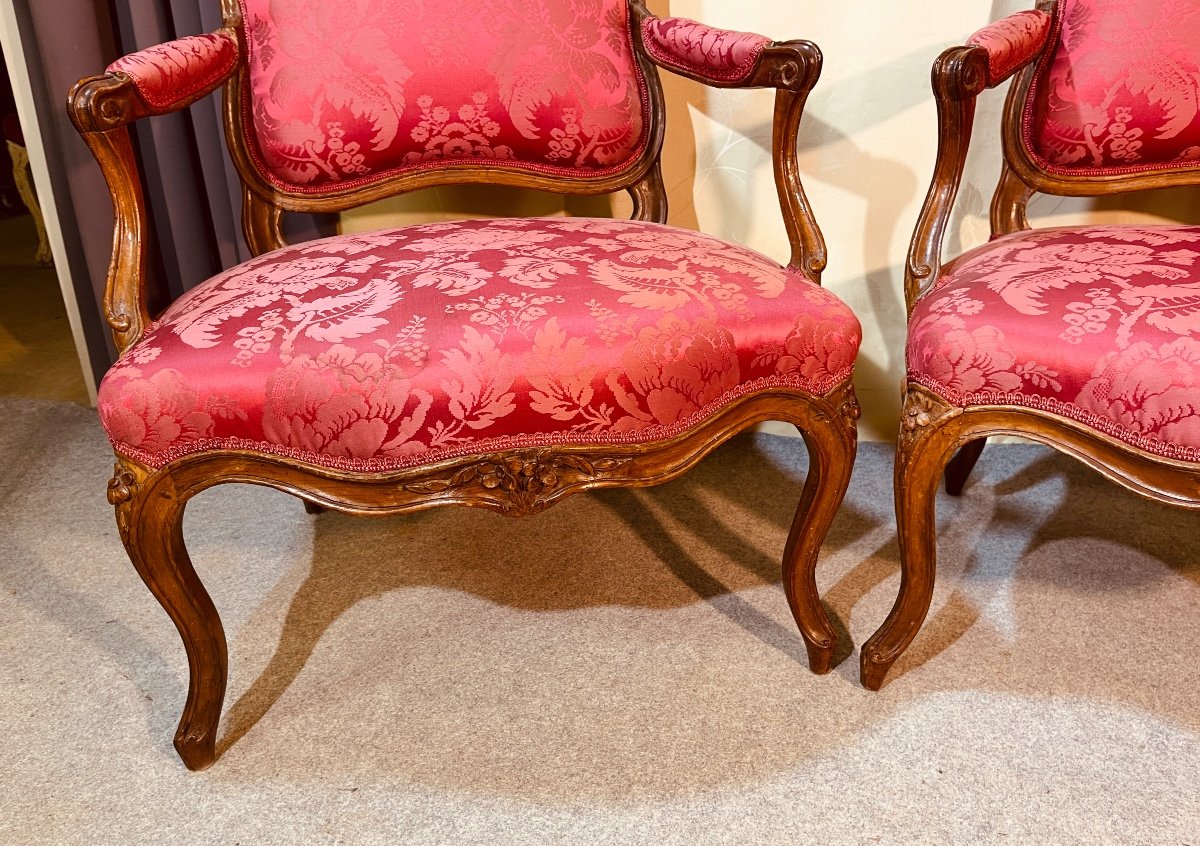 Paire De Fauteuils Louis XV , Estampillés G. JACOB -photo-4