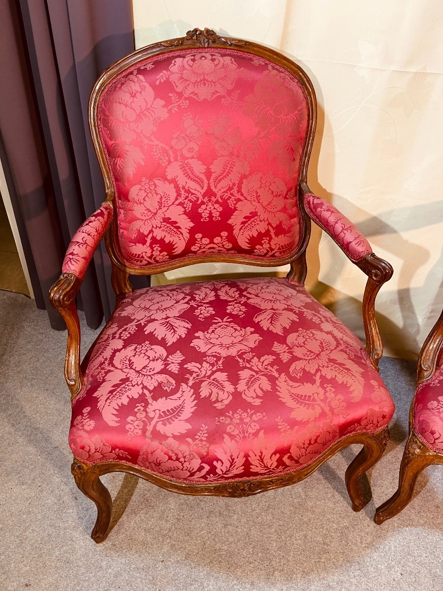 Paire De Fauteuils Louis XV , Estampillés G. JACOB -photo-1