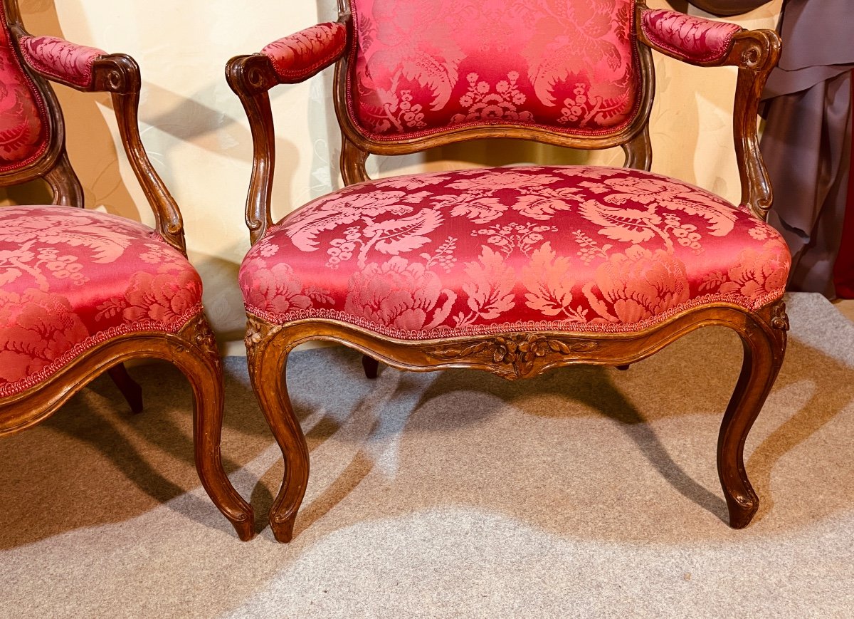 Paire De Fauteuils Louis XV , Estampillés G. JACOB -photo-4