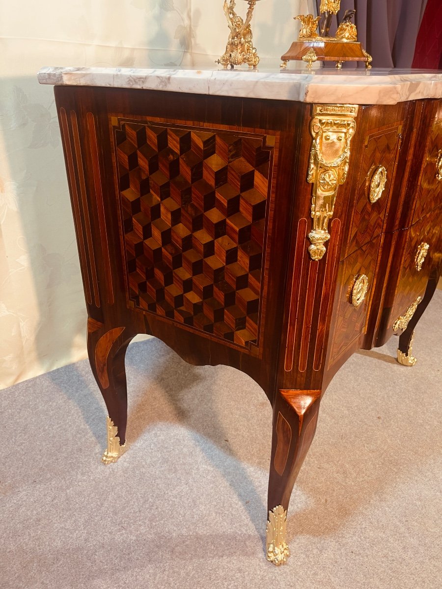 Chest Of Drawers Stamped J. Dautriche, 18th Century -photo-2