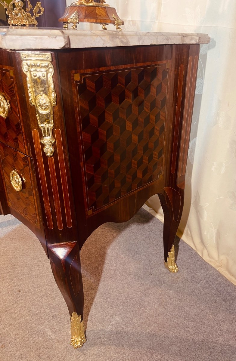 Chest Of Drawers Stamped J. Dautriche, 18th Century -photo-3