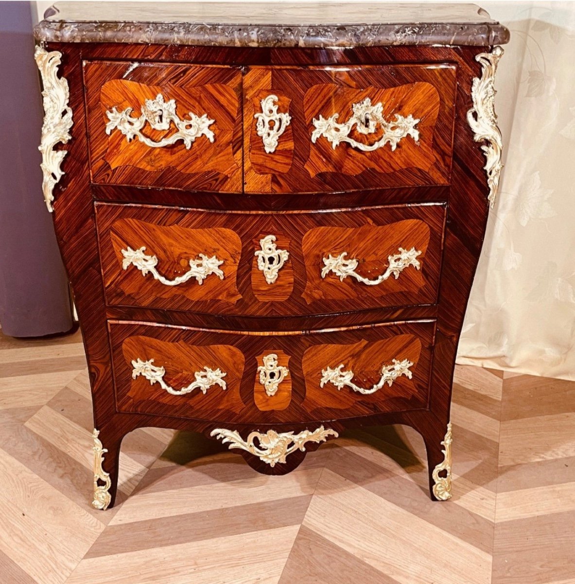 Commode Louis 15 Estampillée J. POPSEL , 18eme -photo-8