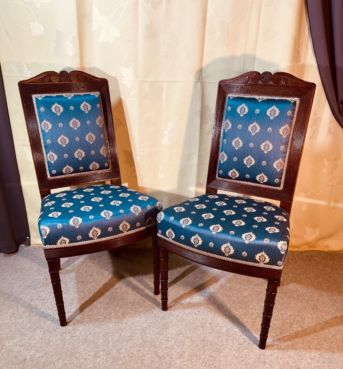 Jacob Desmalter (attr), Pair Of Mahogany Chairs, 19th Century -photo-6