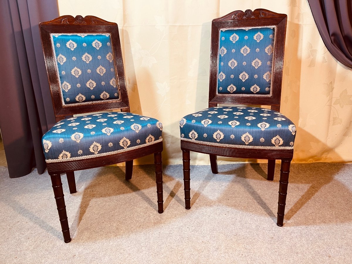 Jacob Desmalter (attr), Pair Of Mahogany Chairs, 19th Century -photo-8