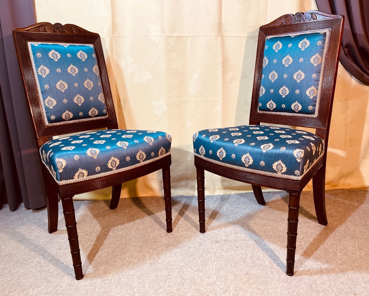 Jacob Desmalter (attr), Pair Of Mahogany Chairs, 19th Century 