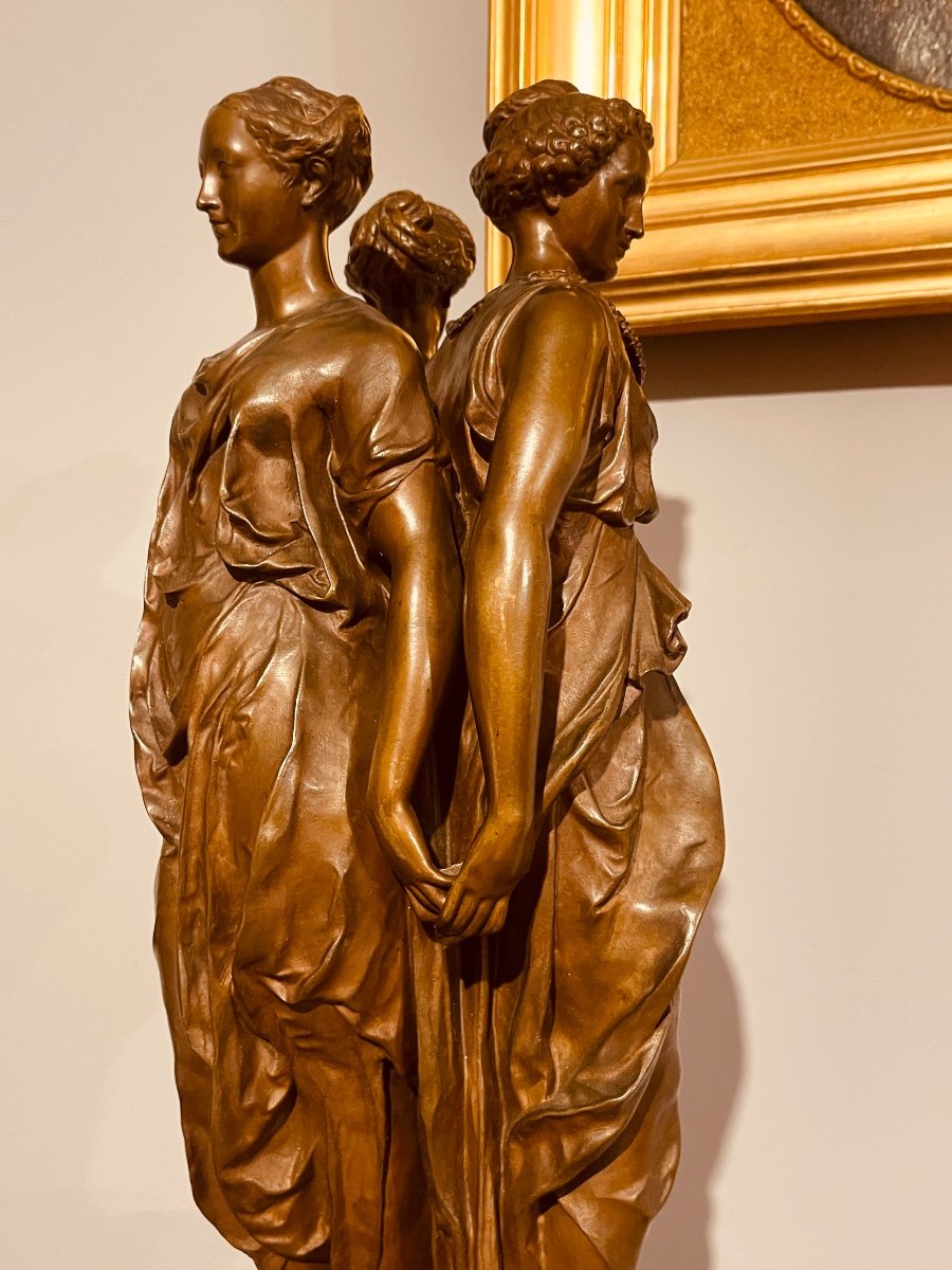 F. Barbedienne, The 3 Graces (1810-1892) 19th Century -photo-2