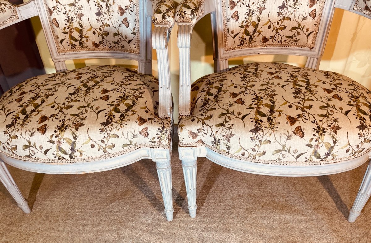 Paire De Fauteuils Louis XVI , époque 18eme -photo-2