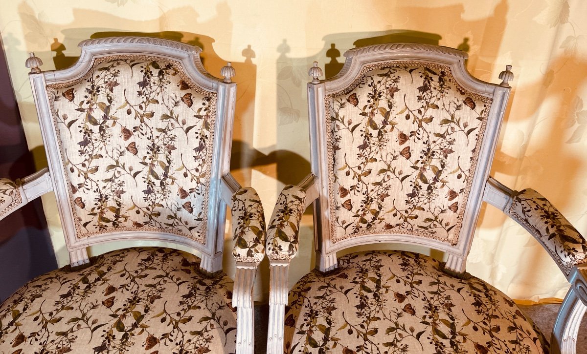 Pair Of Louis XVI Armchairs, 18th Century -photo-3