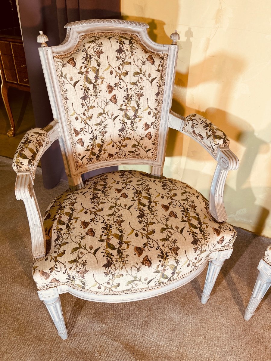 Paire De Fauteuils Louis XVI , époque 18eme -photo-3