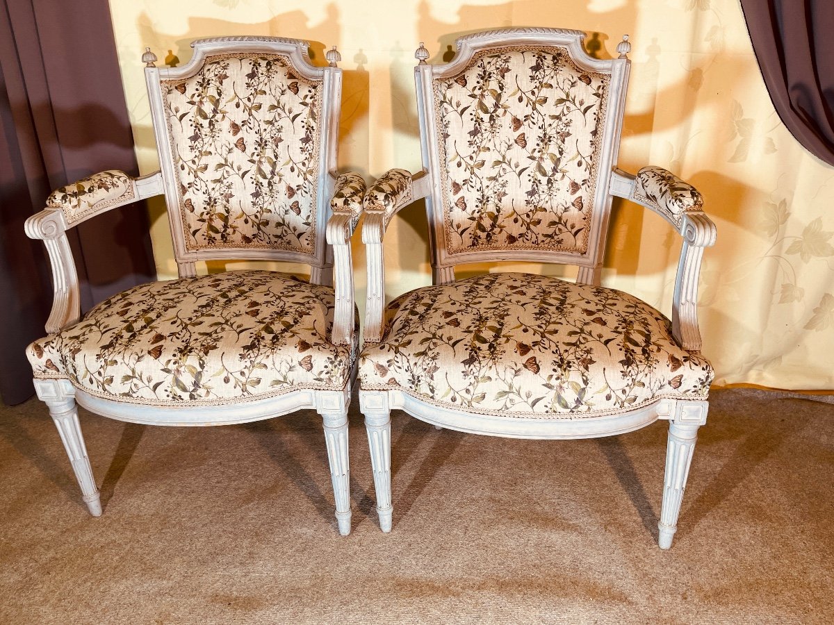 Pair Of Louis XVI Armchairs, 18th Century -photo-5