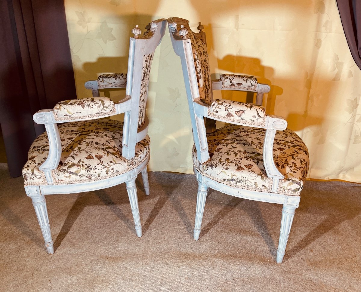 Pair Of Louis XVI Armchairs, 18th Century -photo-6