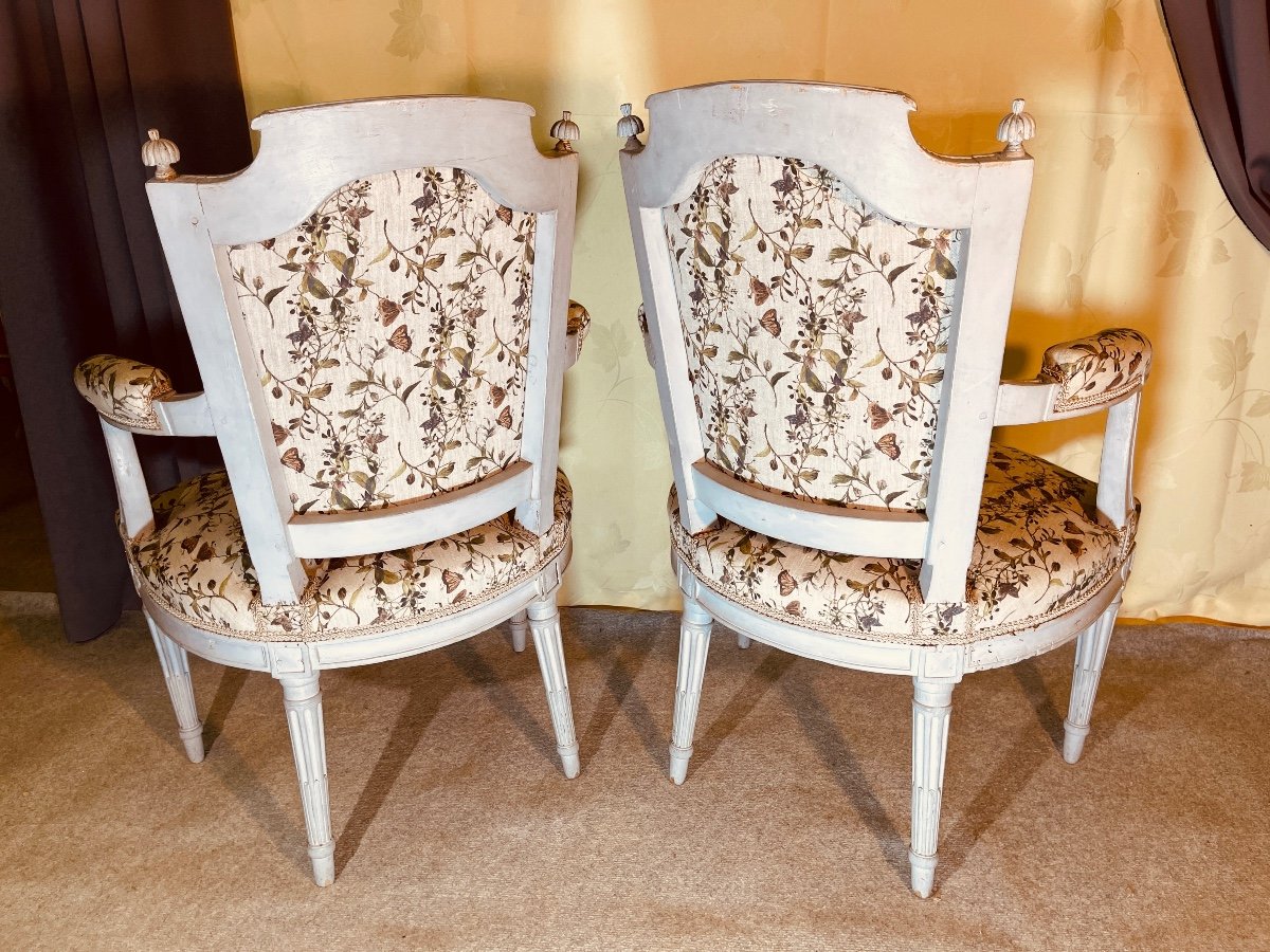 Pair Of Louis XVI Armchairs, 18th Century -photo-7