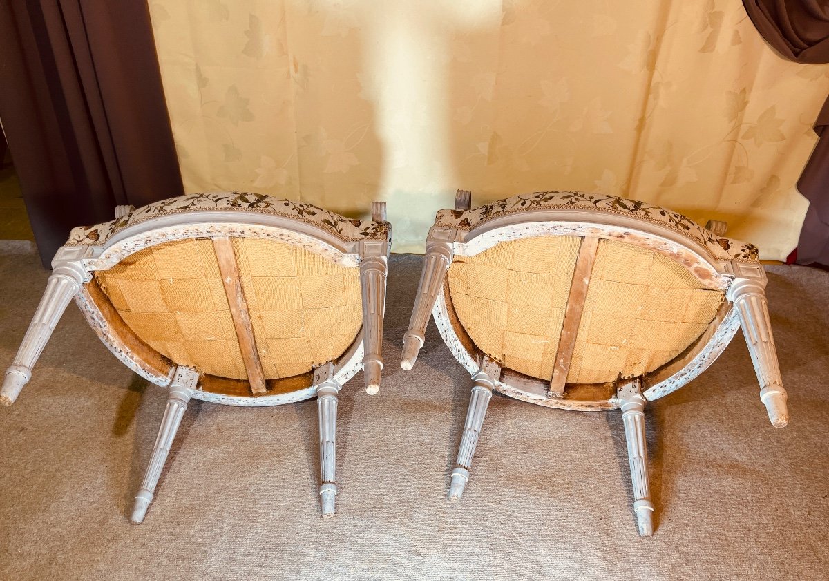 Pair Of Louis XVI Armchairs, 18th Century -photo-8