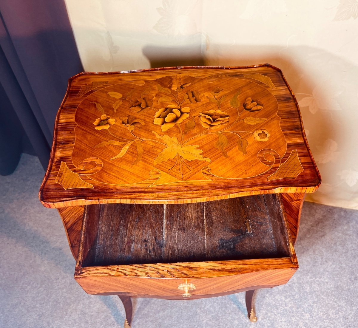 Table De Salon En Marqueterie , 18eme Siècle -photo-4