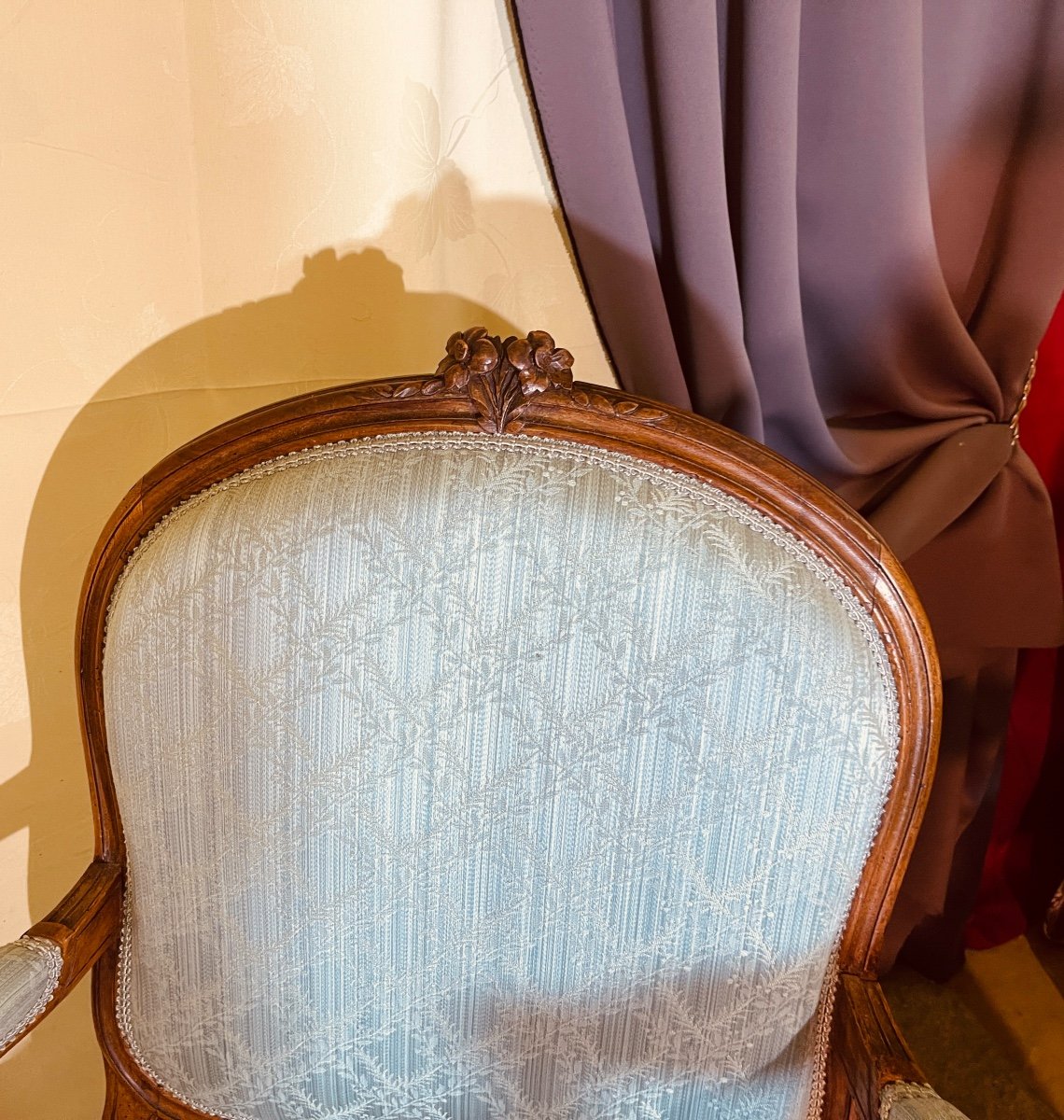 Suite De 4 Fauteuils Louis 15 , époque 18eme Siècle -photo-4