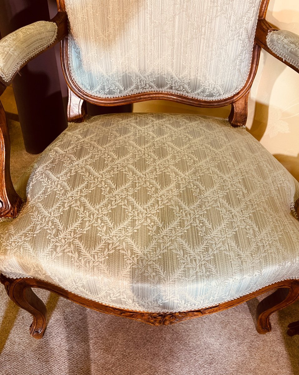 Suite De 4 Fauteuils Louis 15 , époque 18eme Siècle -photo-8