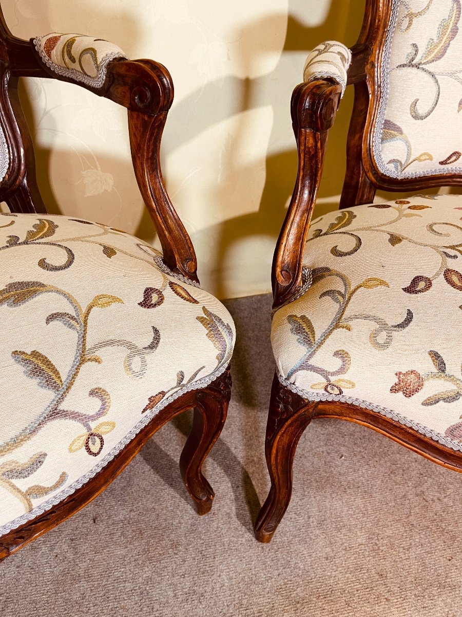 Pair Of Armchairs Stamped D. Julienne, 18th Century -photo-2