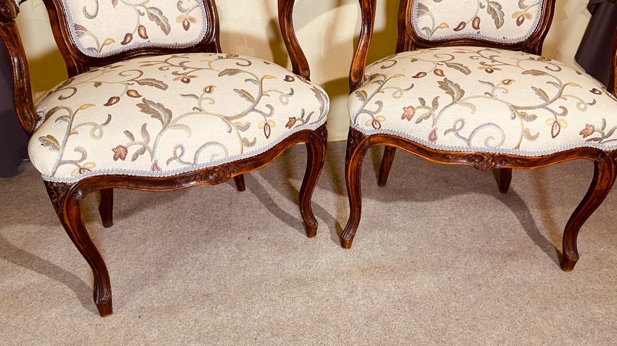 Pair Of Armchairs Stamped D. Julienne, 18th Century -photo-3