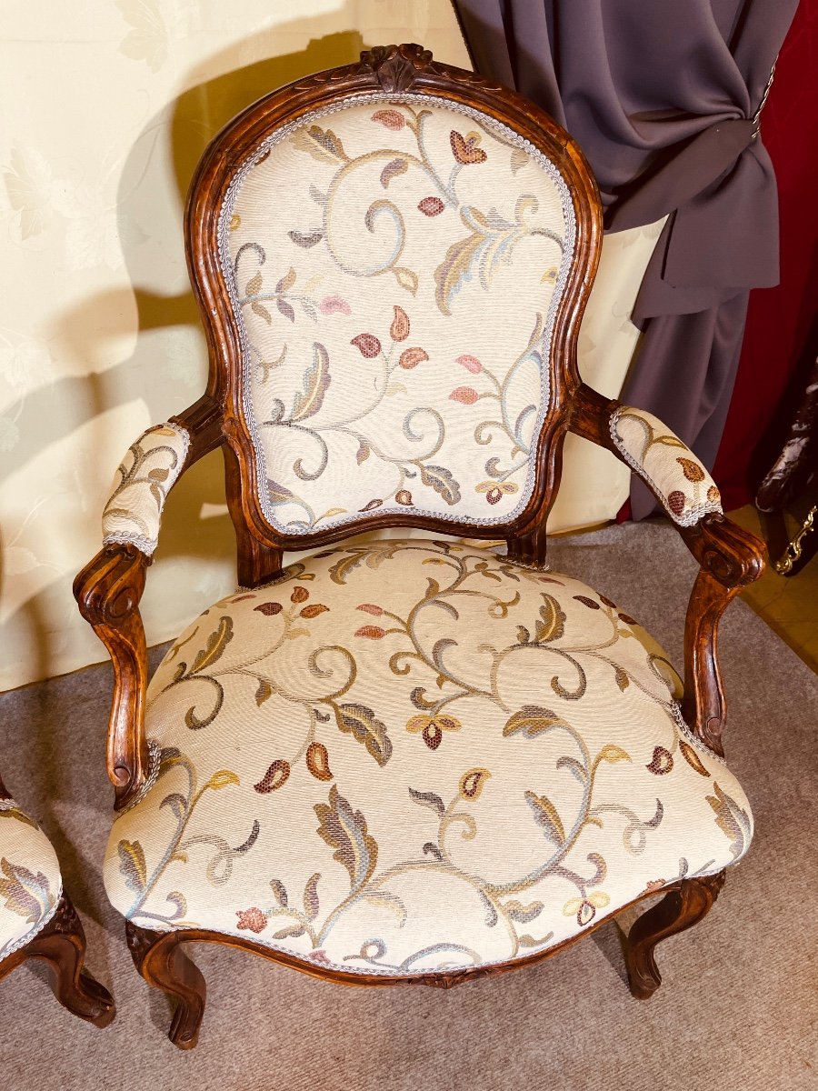 Pair Of Armchairs Stamped D. Julienne, 18th Century -photo-4