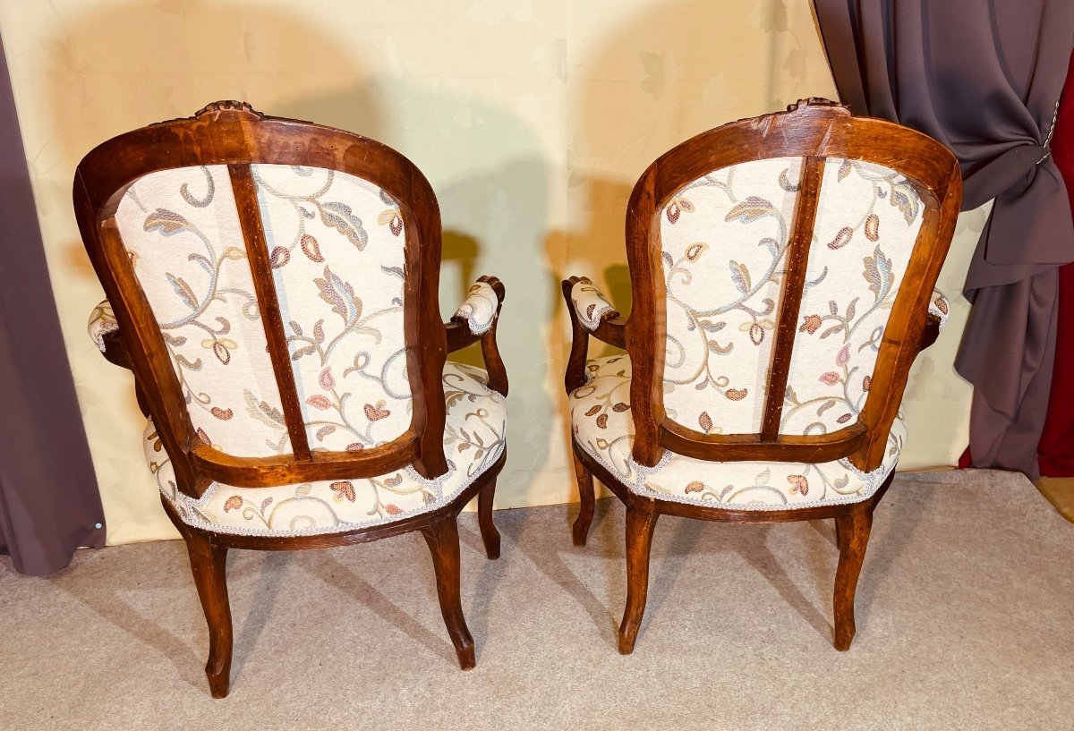 Pair Of Armchairs Stamped D. Julienne, 18th Century -photo-5