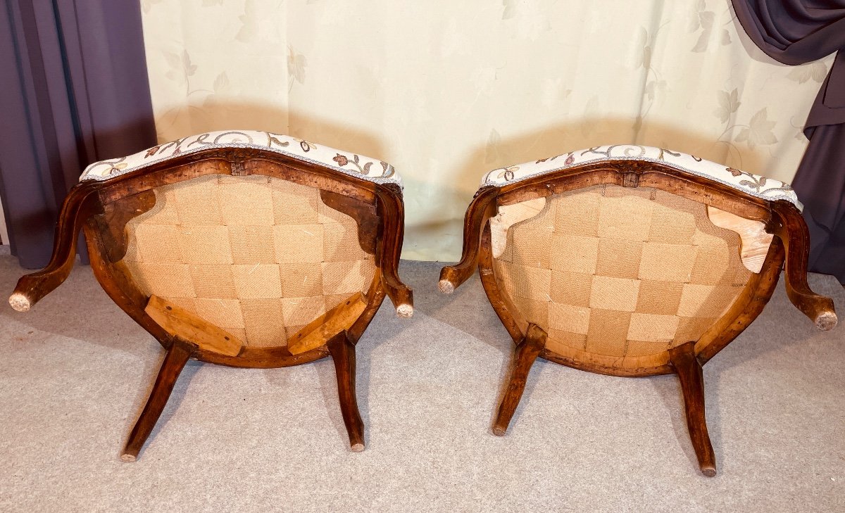 Pair Of Armchairs Stamped D. Julienne, 18th Century -photo-6