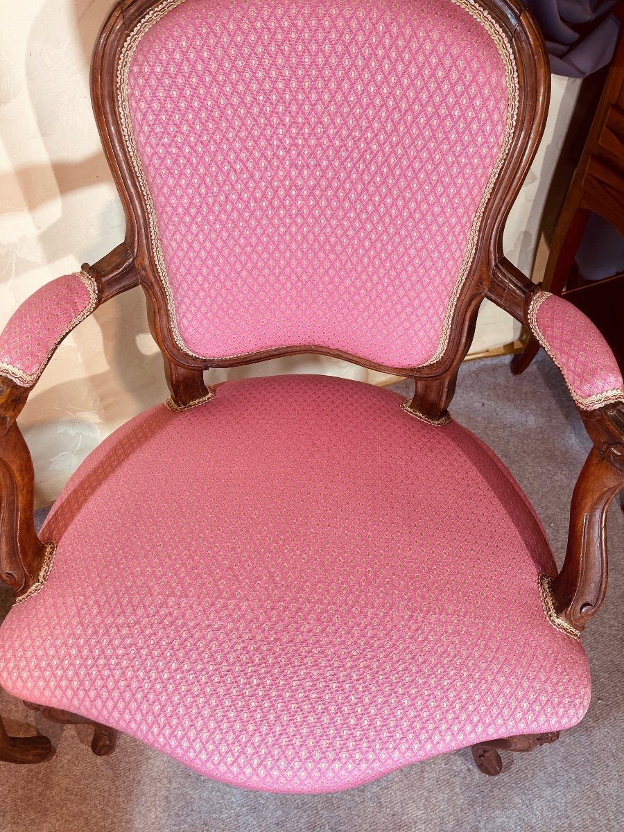 Paire De Fauteuils Louis XV , époque 18eme Siècle -photo-5