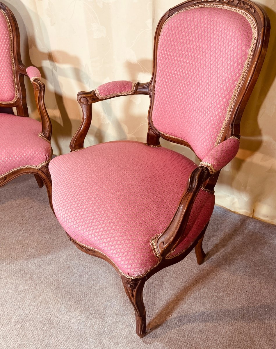 Pair Of Louis XV Armchairs, 18th Century -photo-7