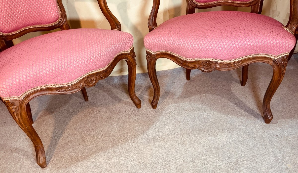 Paire De Fauteuils Louis XV , époque 18eme Siècle -photo-8