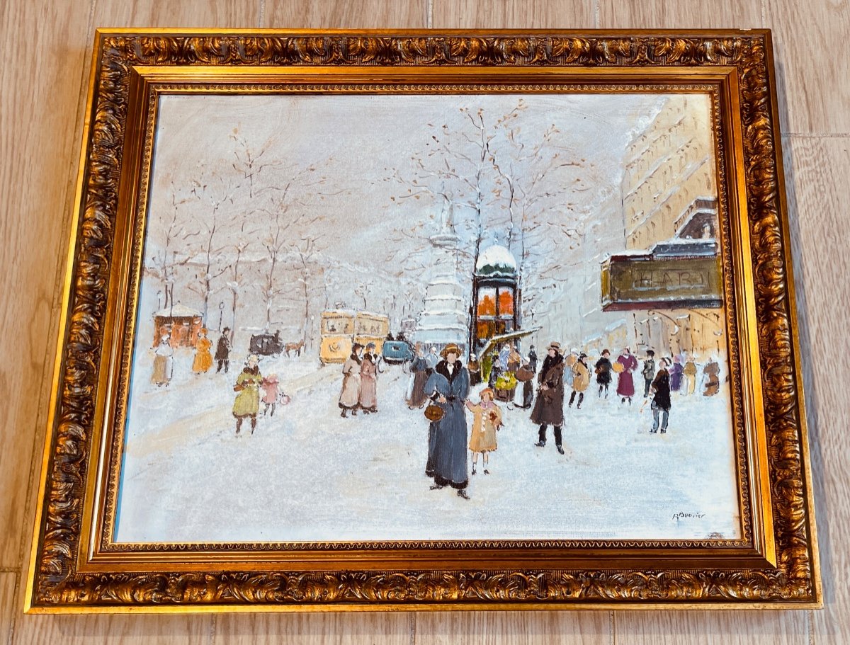 Painting: Place De La République Under The Snow In Paris -photo-1