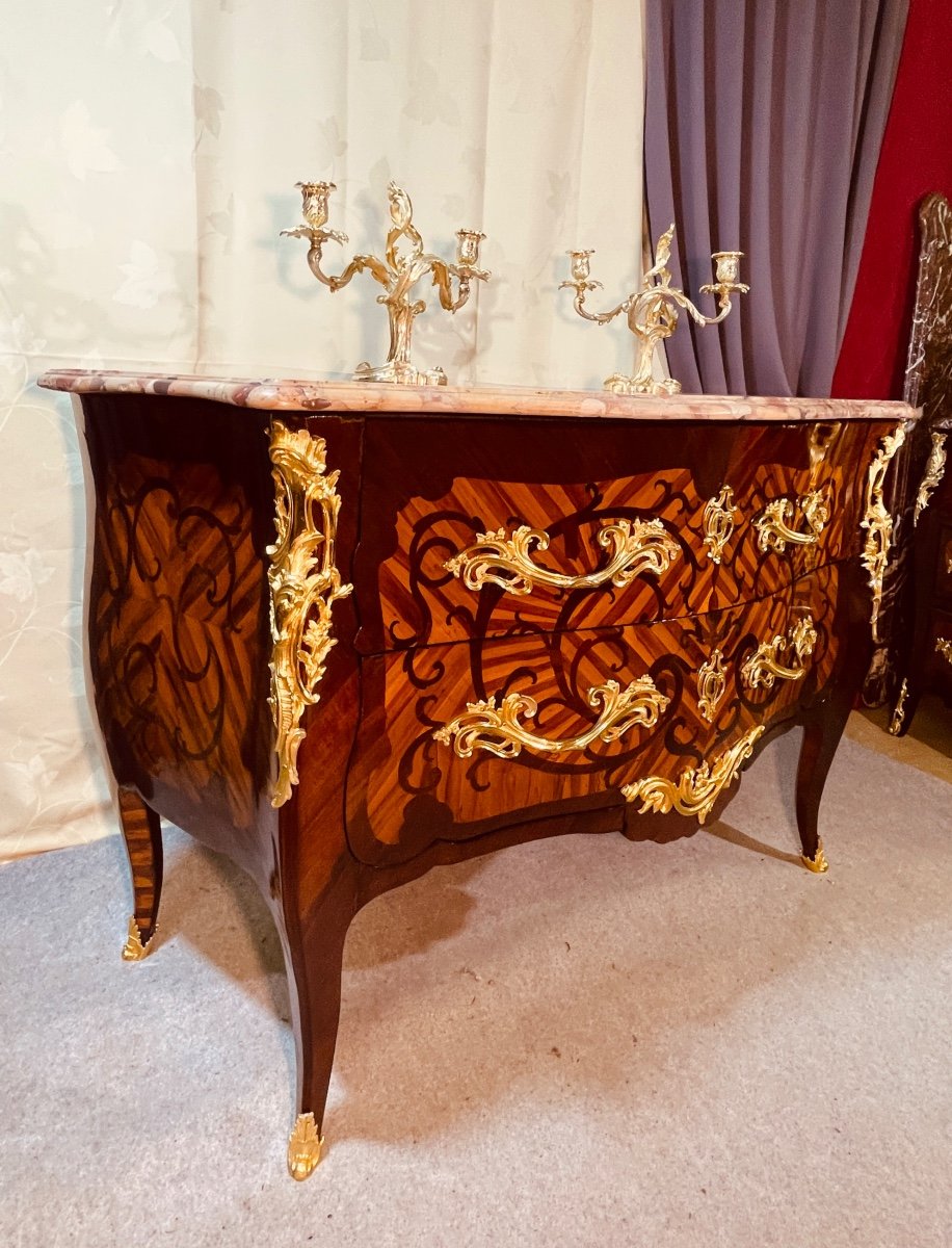 Louis XV Chest Of Drawers, Bvrb Stamp, 18th Century 