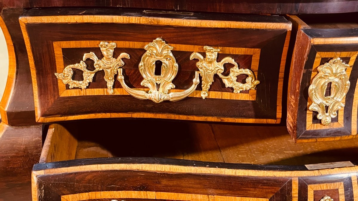 Louis 15 Tombeau Chest Of Drawers, 18th Century -photo-2