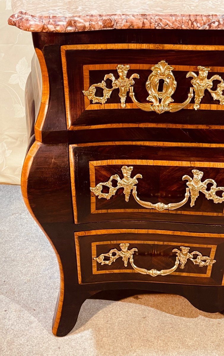 Louis 15 Tombeau Chest Of Drawers, 18th Century -photo-3