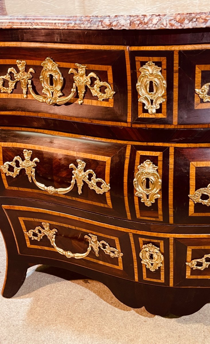 Louis 15 Tombeau Chest Of Drawers, 18th Century -photo-5