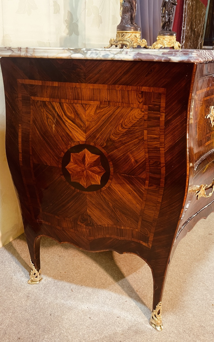 Louis XV Curved Chest Of Drawers, 18th Century -photo-4