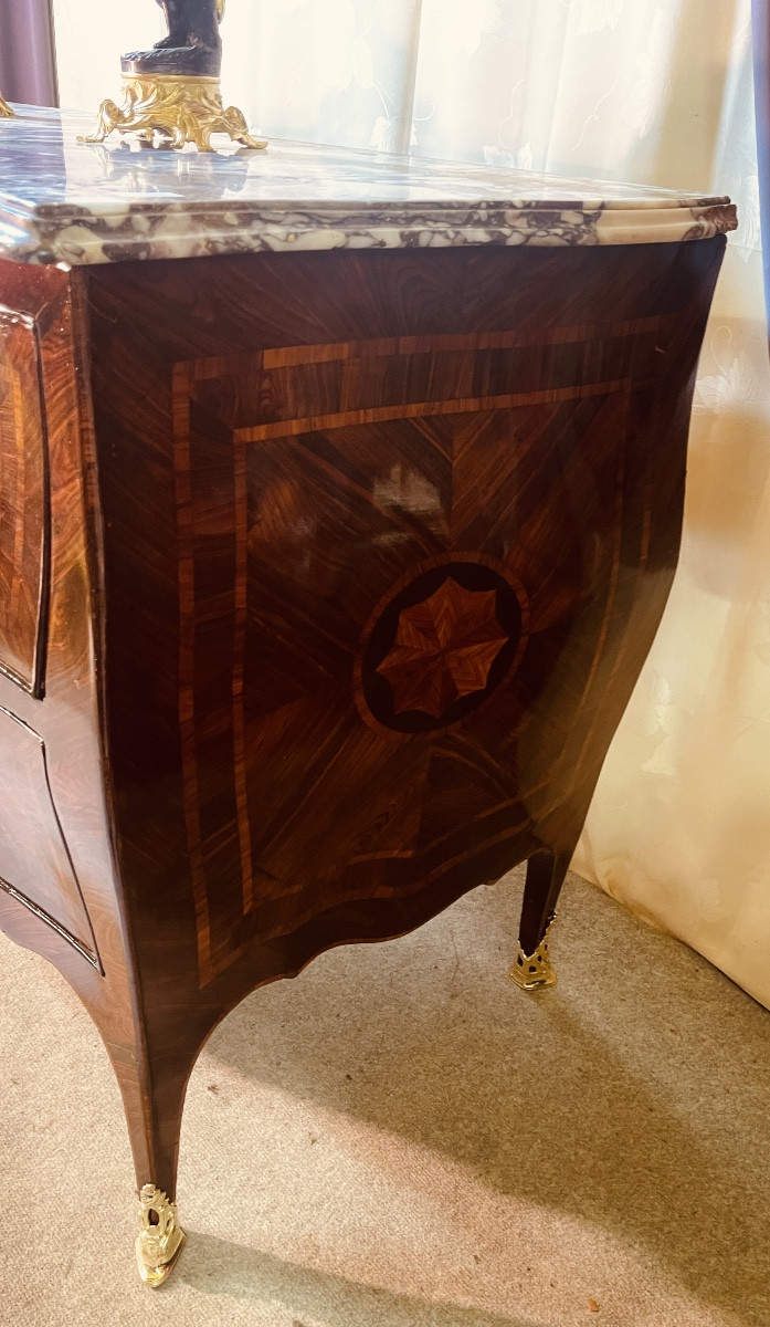 Louis XV Curved Chest Of Drawers, 18th Century -photo-5