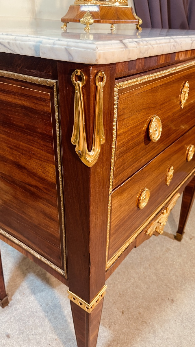 Louis XVI Chest Of Drawers In Mahogany, 18th Century -photo-3