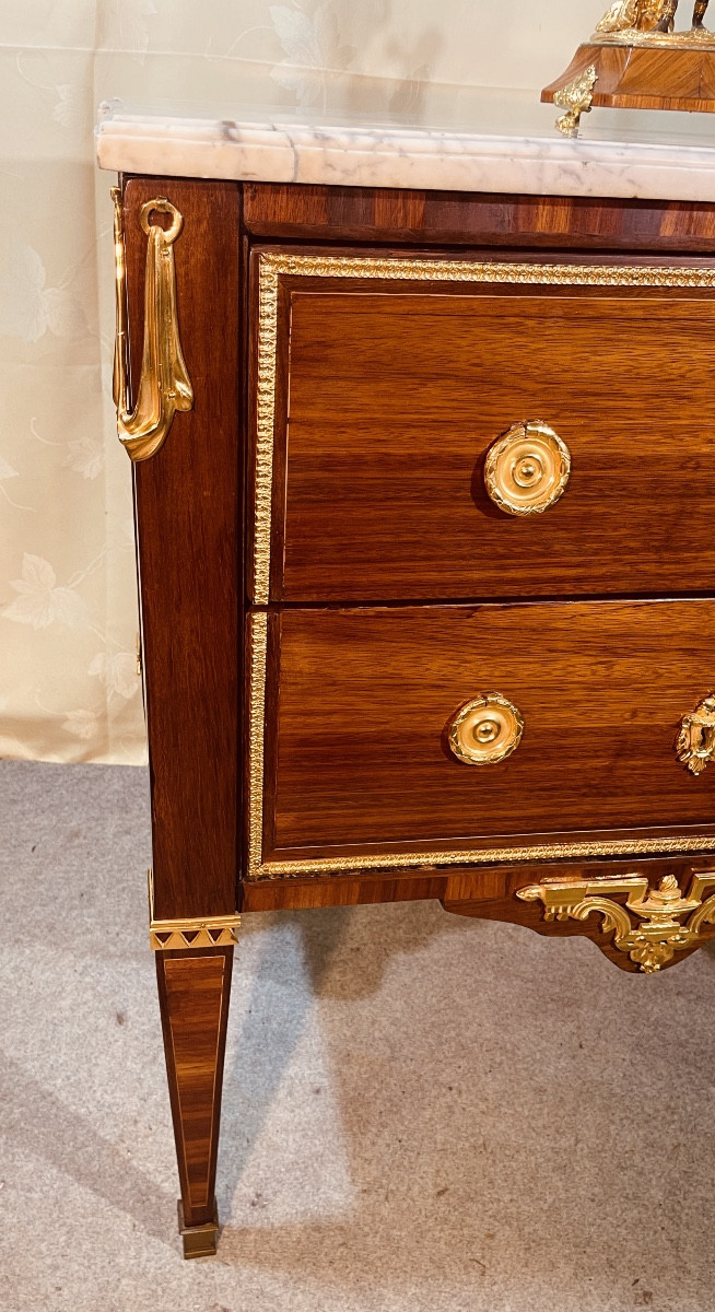 Louis XVI Chest Of Drawers In Mahogany, 18th Century -photo-4