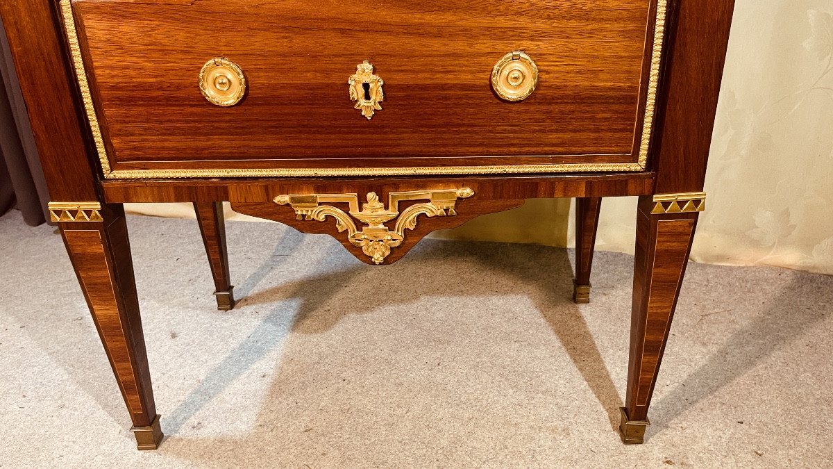 Commode Louis XVI En Acajou , époque XVIIIeme Siècle -photo-1