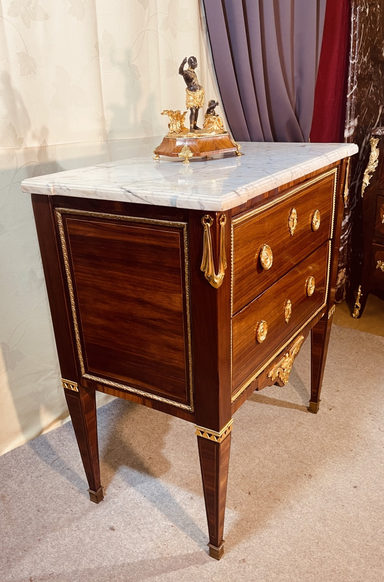 Commode Louis XVI En Acajou , époque XVIIIeme Siècle -photo-3