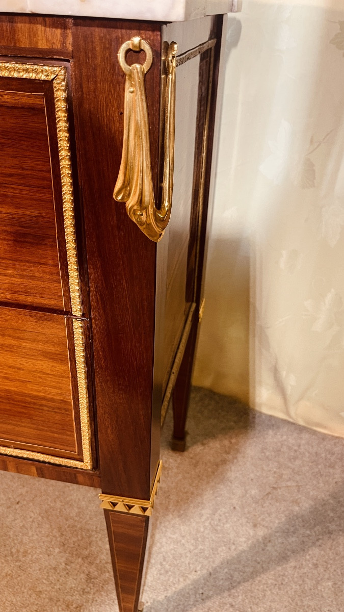 Louis XVI Chest Of Drawers In Mahogany, 18th Century -photo-4