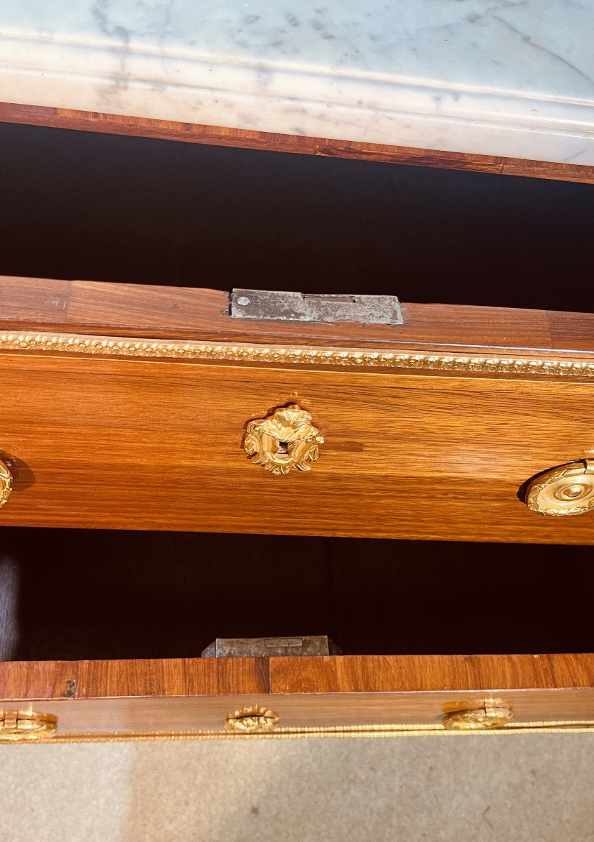 Louis XVI Chest Of Drawers In Mahogany, 18th Century -photo-5