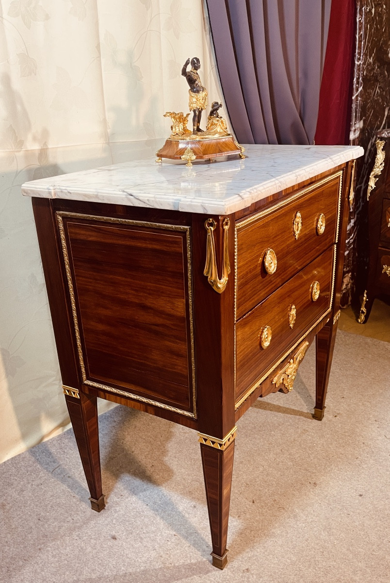 Commode Louis XVI En Acajou , époque XVIIIeme Siècle -photo-8