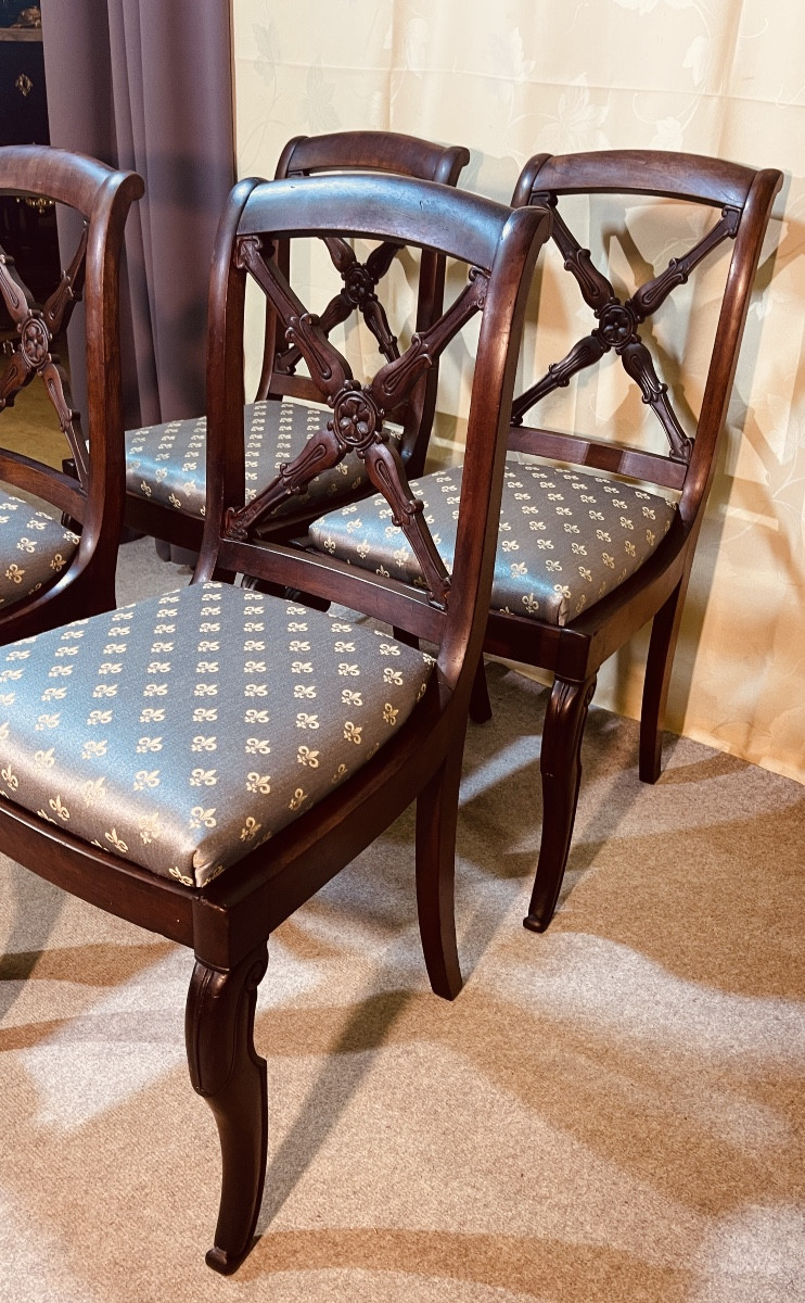 Set Of 4 Empire Period Chairs, 19th Century -photo-3